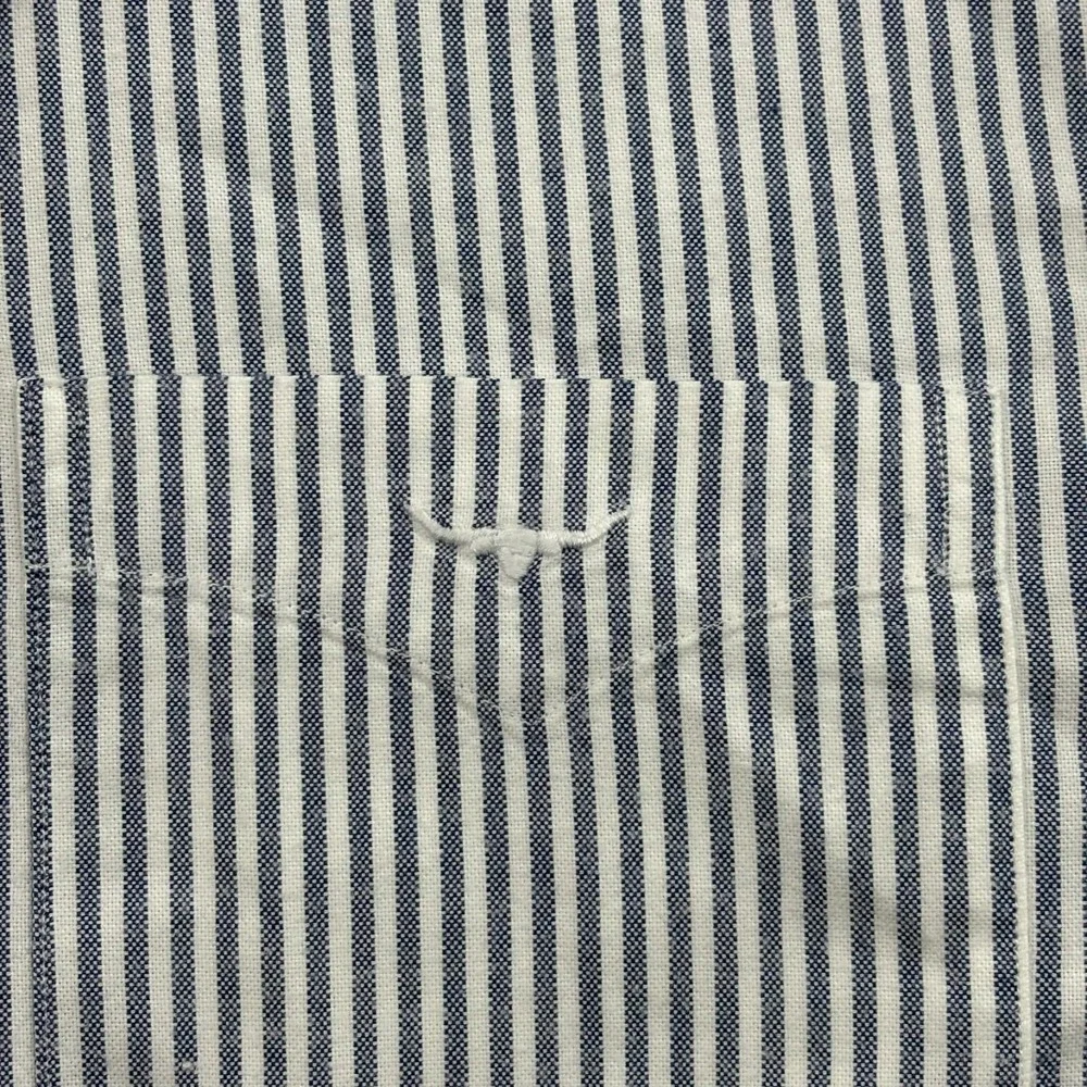 RM Williams Button Up Shirt Mens XXL‎ Blue Stripe Cotton Long Sleeve Casual Logo